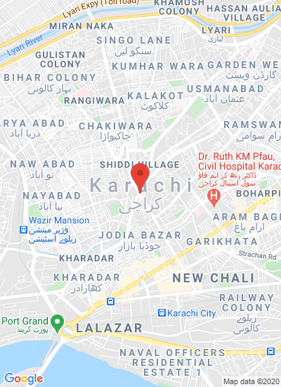 Map showing Karachi City, Sindh, Pakistan
