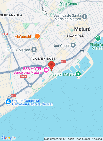 Map showing Mataró, Spain