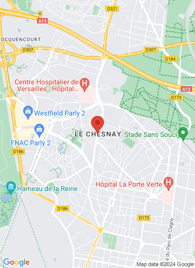 Map showing Le Chesnay, France