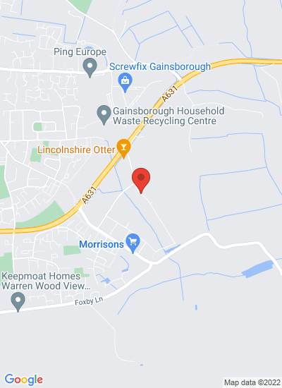Map showing Gainsborough, United Kingdom