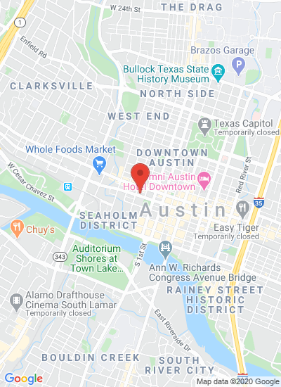 Map showing Austin, United States