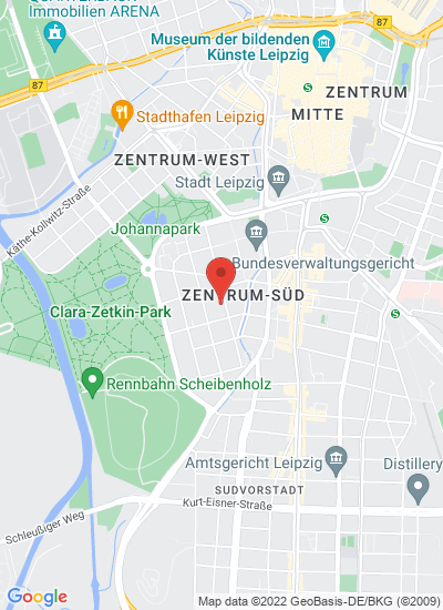 Map showing Leipzig, Germany