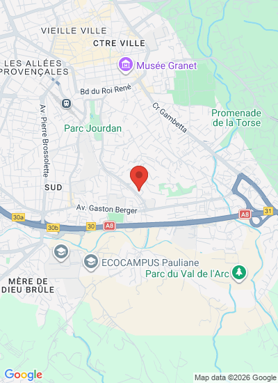 Map showing Aix-en-Provence, France