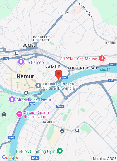 Map showing Namur, Belgium