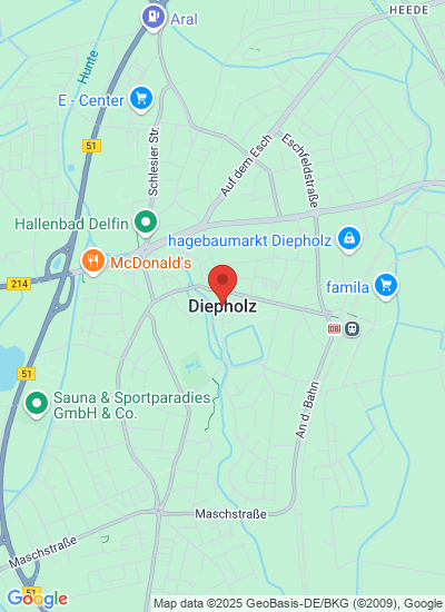 Map showing Diepholz, Germany