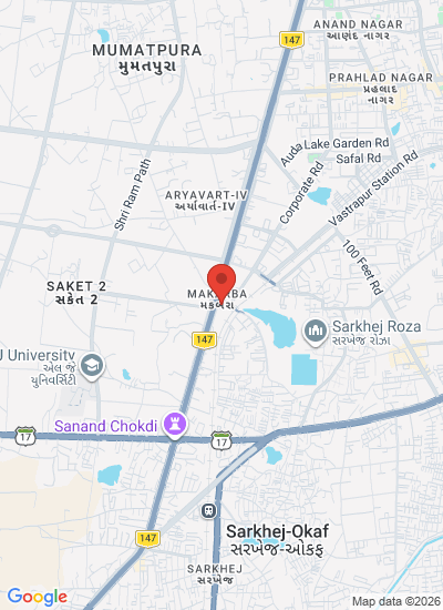 Map showing Ahmedabad, India