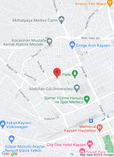 Map showing Kocasinan, Türkiye