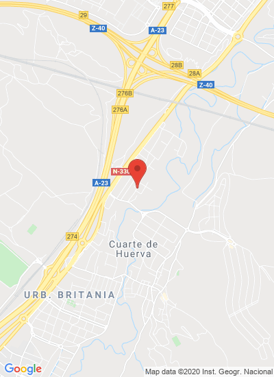 Map showing Cuarte de Huerva, Spain