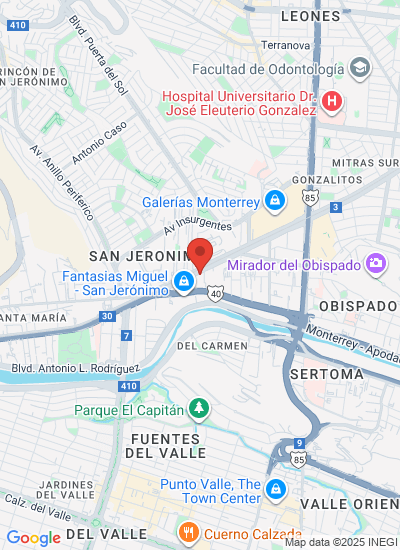 Map showing Monterrey, Mexico