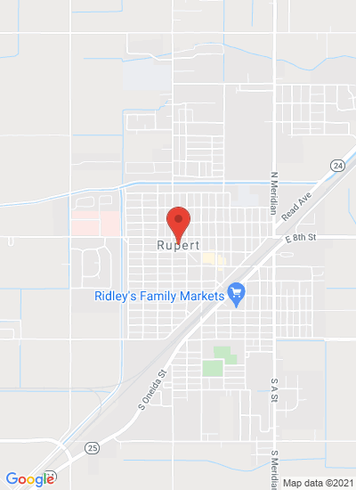 Map showing Rupert, United States