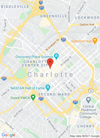Map showing Charlotte, United States