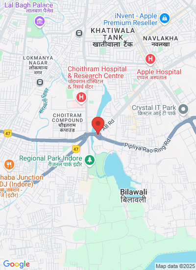 Map showing Indore, India