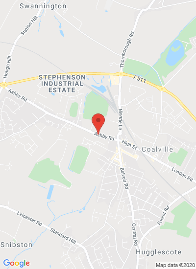 Map showing Coalville, United Kingdom