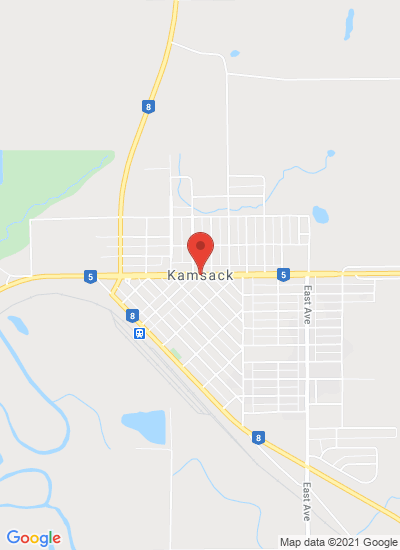 Map showing Kamsack, Canada