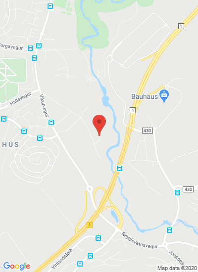 Map showing Reykjavík, Iceland