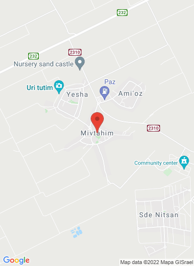 Map showing D.N. Hanegev, Israel