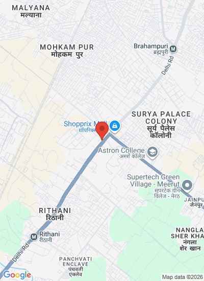 Map showing Meerut, India