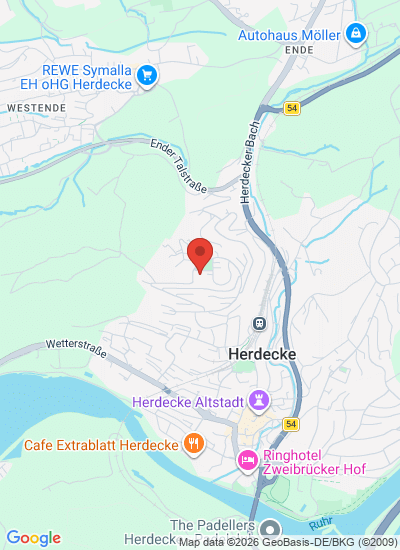 Map showing Herdecke, Germany