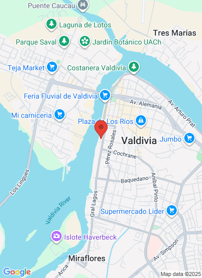 Map showing Valdivia, Chile