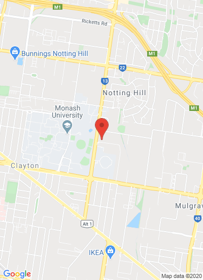 Map showing Clayton North, Australia