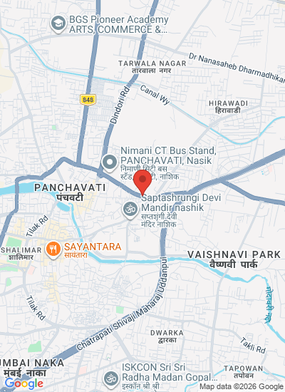 Map showing Nashik, India