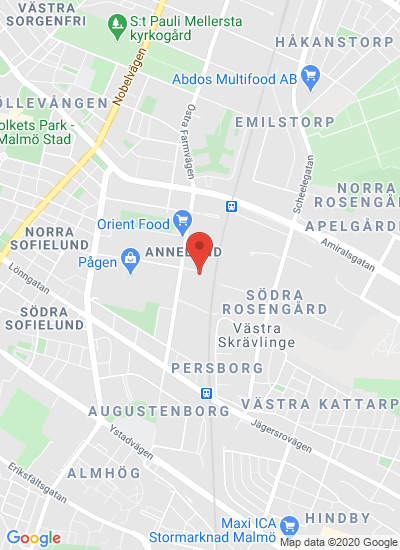 Map showing Malmö, Sweden