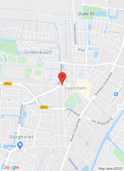 Map showing Veendam, Netherlands