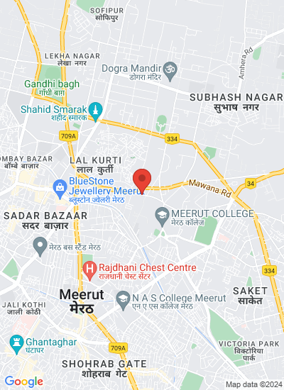 Map showing Meerut, India