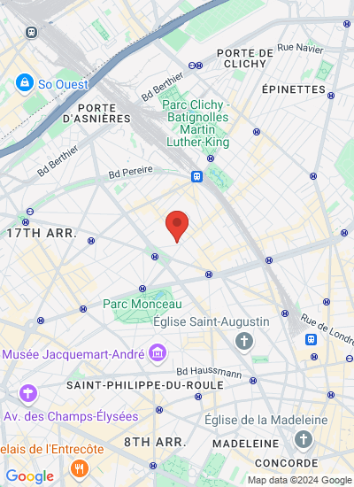 Map showing Paris, France