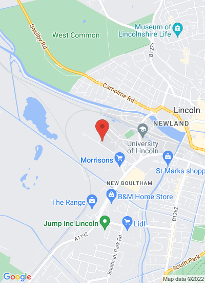 Map showing Lincoln, United Kingdom