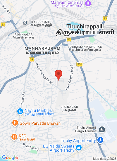Map showing Tiruchirapalli, India