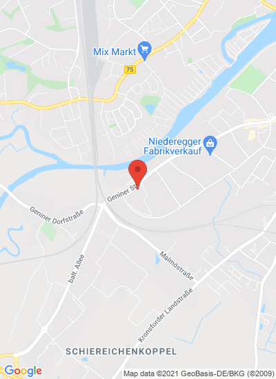 Map showing Luebeck, Germany