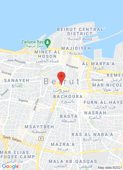Map showing Beirut, Lebanon