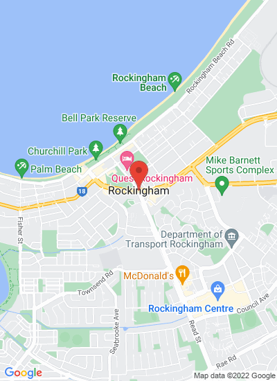 Map showing Rockingham, Australia