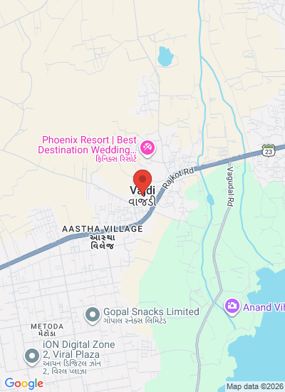 Map showing Vajdi Rajkot, India