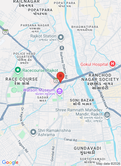 Map showing Rajkot, India