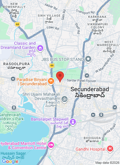 Map showing Secunderabad, India