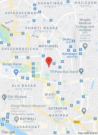 Map showing Dhaka, Bangladesh