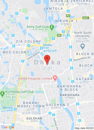Map showing Dhaka, Bangladesh