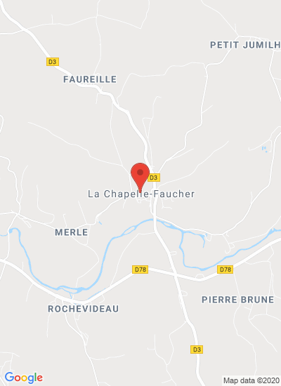 Map showing La Chapelle-Faucher, France
