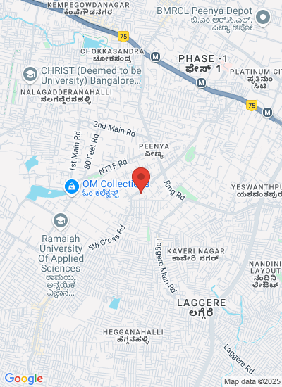 Map showing Bangalore, India