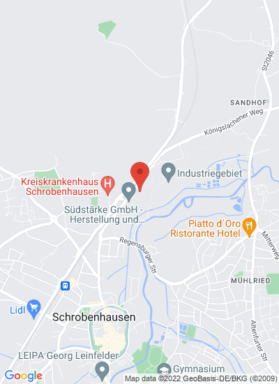 Map showing Schrobenhausen, Germany