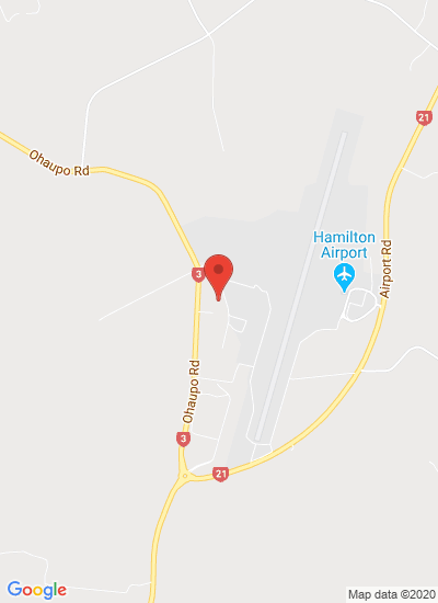 Map showing Hamilton, New Zealand