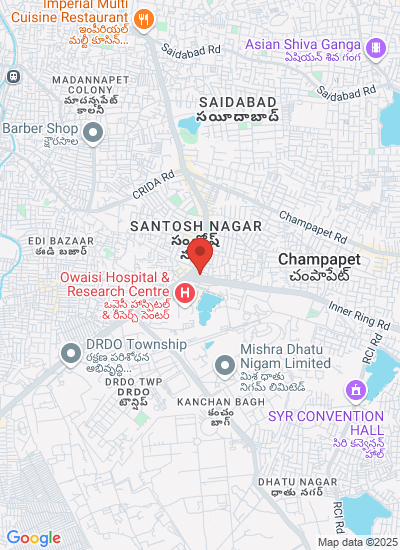 Map showing Hyderabad, India