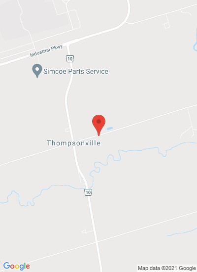 Map showing Alliston, Canada