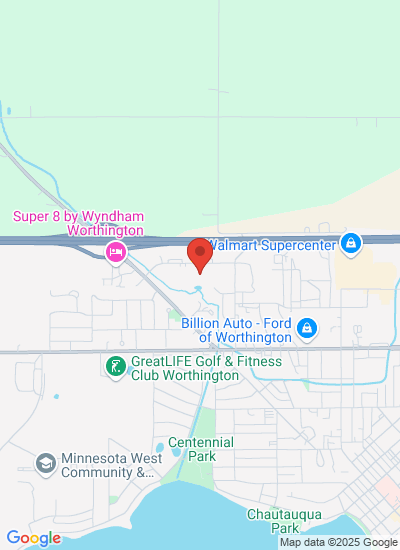 Map showing Worthington, United States