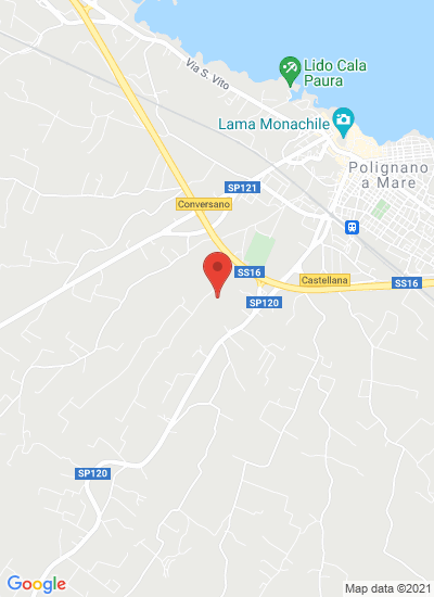 Map showing Polignano a Mare, Italy