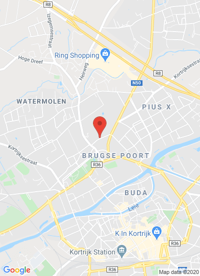 Map showing Kortrijk, Belgium