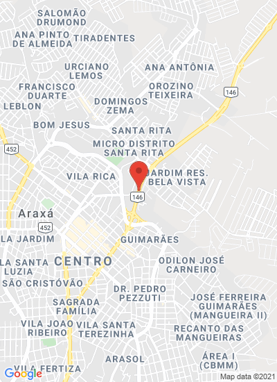 Map showing Araxá, Brazil