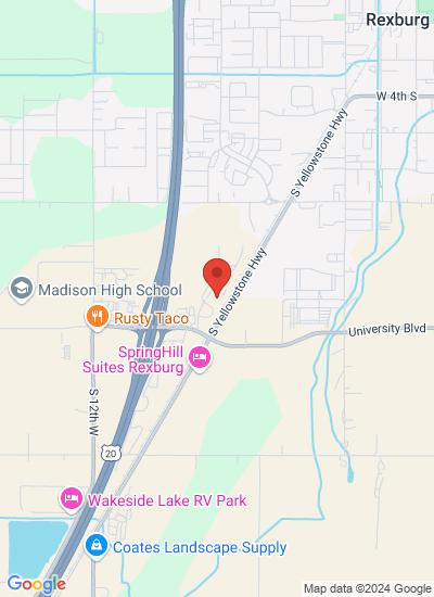 Map showing Rexburg, United States